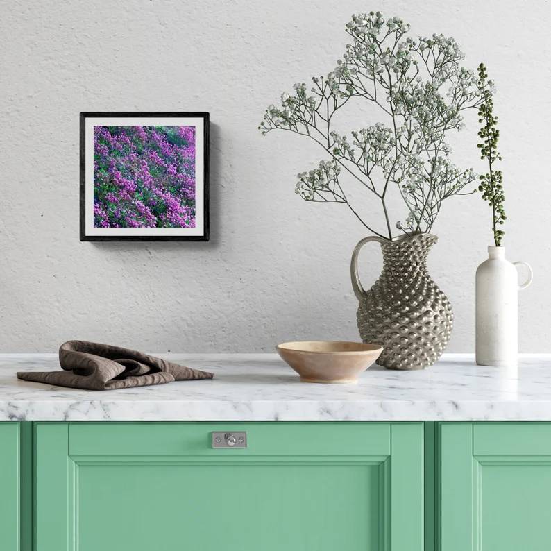 Waves of Pink: Green & Purple Woodsorrel Art Print - Image 2