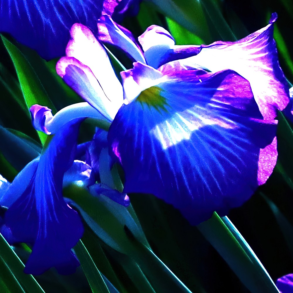 Swarming Encounter: Purple Water Iris Art Print - Image 4