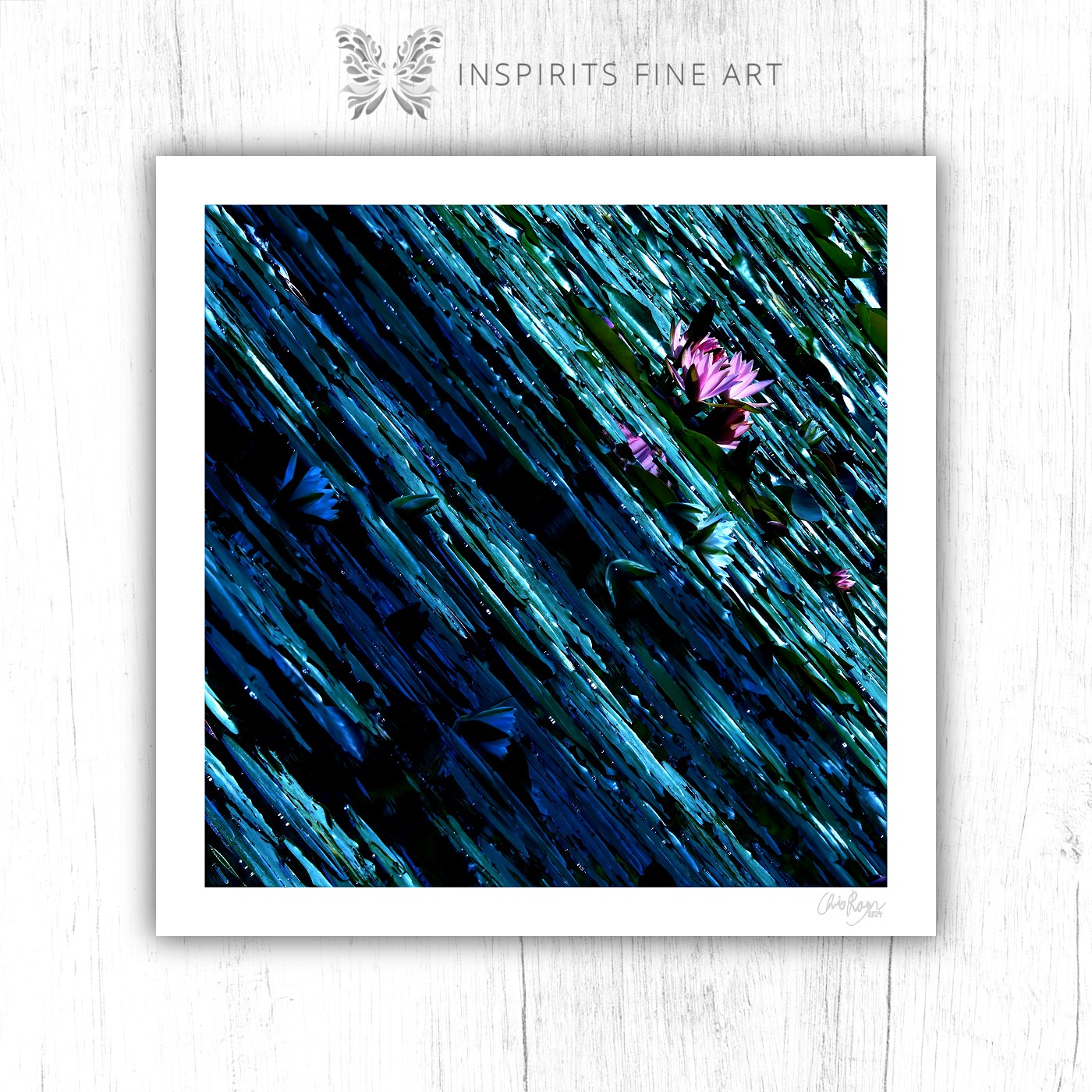 Jewel of the Sea: Emerald Green Water Lily Art Print - Image 2